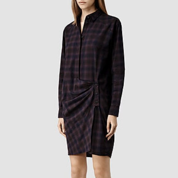 AllSaints Irma Plaid Shirt Dress ASO Spencer Hastings - Picture 5 of 12